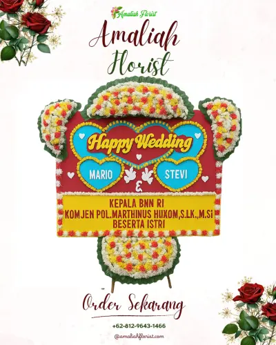 Karangan Papan Bunga Pernikahan di Wanatirta